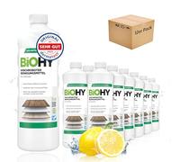 BiOHY Agent de nettoyage des robots d’essuyage (12 x 1l Bouteille) | Nettoyant pour tous les planchers en bois | pour parquet et stratifié | Concentré économique (Wischroboter Holz)