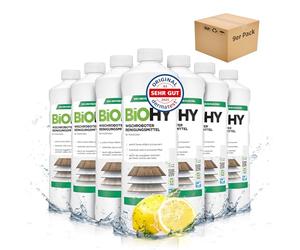 BiOHY Agent de nettoyage des robots d’essuyage (9 x 1l Bouteille) | Nettoyant pour tous les planchers en bois | pour parquet et stratifié | Concentré économique (Wischroboter Holz)