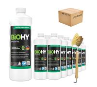 BiOHY Détergent (12 x 1l Bouteille) + Distributeur à pompe | Formule innovante pour dissoudre Les Graisses et Faire Briller la Vaisselle (Spülmittel)