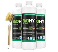 BiOHY Détergent (3 x 1l Bouteille) + Distributeur à pompe | Formule innovante pour dissoudre Les Graisses et Faire Briller la Vaisselle (Spülmittel)