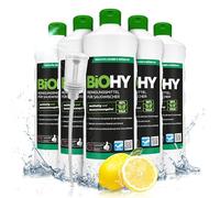 BiOHY Détergent pour des aspirateurs humide (6 x 1l Bouteille) + Distributeur | 1:200 concentré pour des aspirateurs eau | idéal pour carrelage, PVC, parquet et tapis | écologique (Saugwischer)