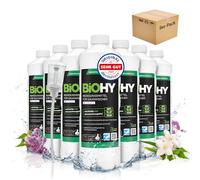 BiOHY Détergent pour des aspirateurs humide une senteur fraîche de printemps (9 x 1l Bouteille) + Distributeur | 1:200 concentré pour des aspirateurs eau | idéal pour carrelage, PVC, parquet
