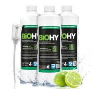 BiOHY Détergent pour lave vaisselle (3 x 1l Bouteille) + Distributeur | SANS PHOSPHATES concentré pour la gastronomie | brillance grâce à une formule exceptionnelle (Geschirrreiniger)