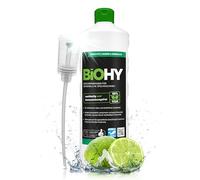 BiOHY Détergent pour lave vaisselle (Bouteille de 1l) + Distributeur | SANS PHOSPHATES concentré pour la gastronomie | brillance grâce à une formule exceptionnelle (Geschirrreiniger)