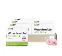 BiOHY Lessive feuilles avec parfum de printemps (10 x 60 pièces) | Lessive universelle durable sans plastique | Papier de lavage 100 % biodégradable | Bandes de lessive solubles dans l'eau