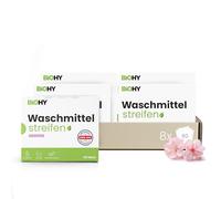 BiOHY Lessive feuilles avec parfum de printemps (8 x 60 pièces) | Lessive universelle durable sans plastique | Papier de lavage 100 % biodégradable | Bandes de lessive solubles dans l'eau