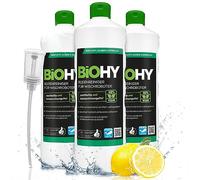 BiOHY Nettoyant de sol pour robot aspirateur laveur (3 x 1l Bouteille) + Distributeur | concentré pour tous les robots d'essuyage et d'aspiration à fonction humide (Wischroboter Frisch)