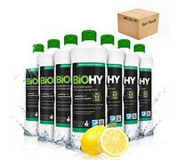 BiOHY Nettoyant de sol pour robot aspirateur laveur (9 x 1 litre), liquide | Produit, détergent et solution de lavage pour stations. Dosage 1:200, faible mousse, séchage rapide. Carrelage, parquet, PVC.