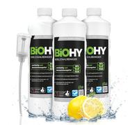 BiOHY Nettoyant pour acier inoxydable (3 x 1l Bouteille) + Distributeur | Entretien de l'acier inoxydable pour un nouvel éclat sans traces | Protection digitales, les taches (Edelstahlreiniger)