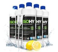 BiOHY Nettoyant pour acier inoxydable (6 x 1l Bouteille) + Distributeur | Entretien de l'acier inoxydable pour un nouvel éclat sans traces | Protection digitales, les taches (Edelstahlreiniger)