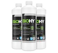 BiOHY Nettoyant pour grill (3 x 1l Bouteille) | Nettoyant pour les grills à charbon, à gaz et électriques | Mousse active contre les graisses et les huiles brûlées (Grillreiniger)