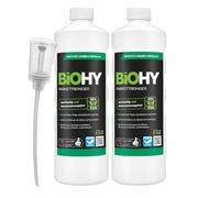 BiOHY Nettoyant pour parquet (2 x 1l Bouteille) + Distributeur | Idéal pour les parquets vitrifiés | Doux pour le matériel et sans effet regraissant | nettoyage sans traces (Parkettreiniger)