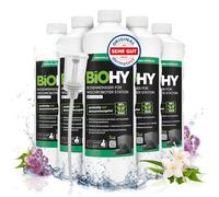 BIOHY Nettoyant pour sol pour station de robot laveur avec parfum de printemps (6 x 1 litre) + doseur | Solution nettoyante concentrée pour tous les robots laveurs et aspirateurs avec fonction humide