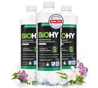 BiOHY Nettoyant pour sols pour robots de nettoyage avec une senteur fraîche de printemps (3 x 1l Bouteille) | Concentré de nettoyant pour tous les robots de nettoyage (Wischroboter Frühling)