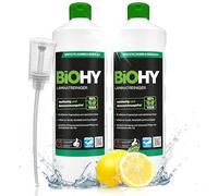 BiOHY Nettoyant pour stratifiés (2 x 1l Bouteille) + Distributeur | Soin du bois précieux grâce à une combinaison de tensioactifs spécialement adaptée | réduit le resalissement (Laminatreiniger)