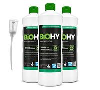BiOHY Nettoyant sols (3 x 1l Bouteille) + Distributeur | Concentré pour Tous Les équipements de Nettoyage et Tous Les sols durs | Odeur agréable et Nettoyage sans Traces (Bodenreiniger)