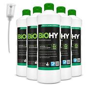 BiOHY Nettoyant sols (6 x 1l Bouteille) + Distributeur | Concentré pour Tous Les équipements de Nettoyage et Tous Les sols durs | Odeur agréable et Nettoyage sans Traces (Bodenreiniger)