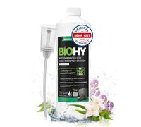 BiOHY Nettoyeur de sol pour station de robot serpillère avec parfum printanier (flacon de 1 litre) + distributeur, agent nettoyant concentré pour tous les aspirateurs serpillères et robots avec
