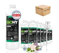 BiOHY Produit de nettoyage pour robot aspirateur une senteur fraîche de printemps (12 x 1l Bouteille) + Distributeur | Spécialement conçu pour les stations de nettoyage | Prolonge la durée