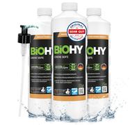 BiOHY Savon crème (3 x 1 litre) + distributeur à pompe | Savon pour les mains doux pour la peau, nourrissant et inodore | Recharge liquide avec ingrédients végétaux | Convient également pour le visage