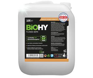 BiOHY Savon liquide (Bidon de 10l) | Savon liquide pour les mains sans odeur, doux pour la peau et hydratant | SANS PHOSPHATE | Sans parfum ni colorant (Flüssig Seife)