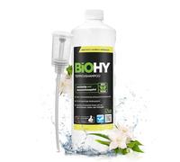 BiOHY Shampoing pour Tapis (Bouteille de 1l) + Distributeur | Concentré de nettoyant pour tapis | idéal pour enlever les taches tenaces | bien toléré par les animaux (Teppichshampoo)