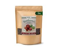 Biojoy Cranberry séchée BIO (1 kg), Cranberries sucrées au Concentré de Jus de Pomme