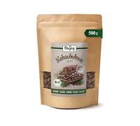 Biojoy Fèves de cacao BIO Criollo, entières, sans sucre ajouté, 500g | Du Pérou, naturelles, crues, idéales pour pâtisser ou manger, Theobroma cacao L.