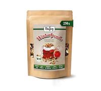 Biojoy Joie d’hiver BIO - Mélange de fruits secs et de fruits à coque (250 g) à base de raisins secs, noix de cajou, amandes et baies lyophilisées en trois chocolats