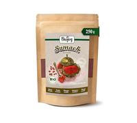 Biojoy Sumac BIO turc, finement moulu, avec 5% de sel gemme, 250 g | Assaisonnement au sumac non traité, Rhus coriaria L.