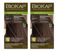 BIOKAP Nutricolor Delicato Teinture pour Cheveux 5.0 Châtain Clair Naturel Mélange 2x140 ml