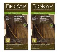 BIOKAP Nutricolor Delicato Teinture pour Cheveux 7.0 Blond Moyen Naturel Crème 2x140 ml