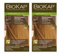 BIOKAP Nutricolor Delicato Teinture pour Cheveux 7.33 Blond Blé Doré Mélange 2x140 ml