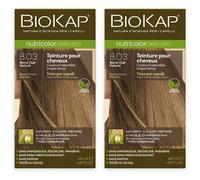 BIOKAP Nutricolor Delicato Teinture pour Cheveux 8.03 Blond Clair Naturel Mélange 2x140 ml
