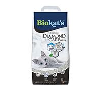 Biokat’s Diamond Care Classic, litière pour chats - Litière agglomérante de qualité supérieure pour chats, au charbon actif et à l’Aloe vera - 1 sac en papier (1 x 8 l)