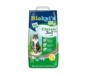 BIOKAT'S Classic 3w1 Fresh 18 L sable de bentonite à l'odeur d'herbe fraîche