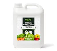 Bioky® Humus de Lombric Liquide 5 L - Terreau liquide & Substrat Organique - Réparation Naturelle du Sol - Améliore la Qualité - Haute teneur en Microbes et Acides Humides - Cosses plus Productives