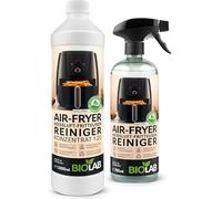 BIOLAB Airfryer Spray nettoyant (750 ml) et nettoyant concentré (1000 ml) Dégraissant puissant pour Air Fryer & friteuse à air chaud - Élimine la graisse et l'huile brûlées - Doux pour revêtement
