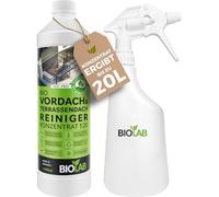 BIOLAB Nettoyant concentré pour auvent et toit de terrasse 1:20 (1 litre plus vaporisateur) convient également pour les jardins d'hiver, les toits en verre, les toits de terrasse