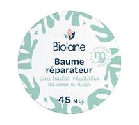 BIOLANE - Baume réparateur - Aux huiles végétales de coco et de ricin - Ingrédients d'origine naturelle - Apaise les irritations - Dès la naissance - Fabriqué en France