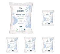 BIOLANE - Cotons pads douceur - Bébé - 100% Bio - 150 Cotons - Peaux sensibles - Change & Toilette - Dès la naissance - Fabriqués en France (Lot de 5)