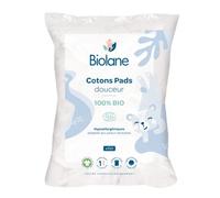 BIOLANE - Cotons pads douceur - Bébé - 100% Bio - 150 Cotons - Peaux sensibles - Change & Toilette - Dès la naissance - Fabriqués en France (Lot de 10)