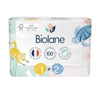 BIOLANE - Couches Bébé Taille 1 & 2 - Duo évolutif naissance (2 à 6 kg) - Peaux Sensibles - Ultra-Absorbant, Pas de Fuite, jusqu'à 12h au Sec - T1 x 54 couches & T2 x 54 couches - Fabriqués en France