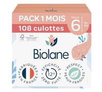 BIOLANE - Couches Culottes Taille 6 (16+ kg) - Pack 1 Mois - 108 Pants