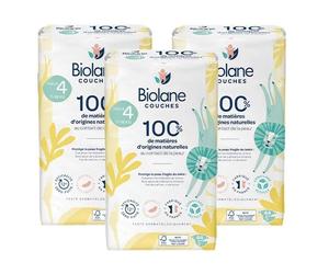 Biolane Couches écologiques Taille 4 lot de 3 x 44 unités