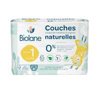 Biolane - Couches Naturelles Taille 1 - Ultra-Absorbant, Pas de Fuite - 28 unités