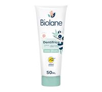 BIOLANE - Dentifrice Bébé 2en1 - Arôme Fraise - De 0 à 3 ans - 50 ml | Nettoie en douceur, Prévient les caries, Au Fluor, 98% d'origine naturelle, Fabriqué en France