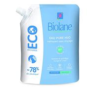 BIOLANE - Eau Pure H2O - Nettoyant pour le visage, corps et siège du bébé - Sans rinçage - Très doux - Sans savon - Eco-recharge 400ml - Fabriqué en France