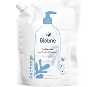BIOLANE - Éco-recharge gel douche 2en1 corps et cheveux - 750 ml - Gel lavant doux - Adapté aux peaux sensibles et aux cheveux fins de bébé - Fabriqué en France