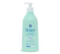 BIOLANE - Gel douche corps et cheveux 2 en 1 Certifié BIO - Gel lavant - 500ml - 97% Origine Naturelle - Doux - Peaux Sensibles - Cheveux Fins - Bébé - Fabriqué en France